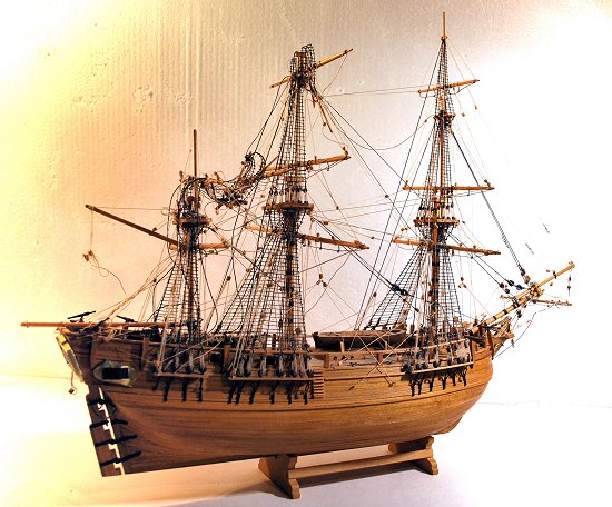 Image of damaged HMS Bounty model