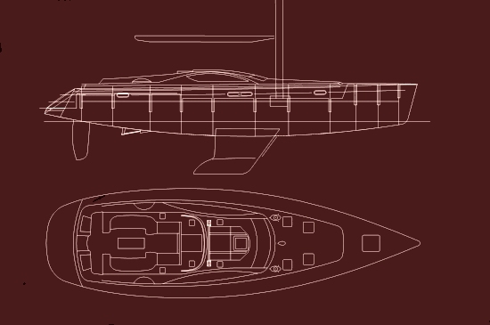 Image of the design for a Jeanneau 54 DS model