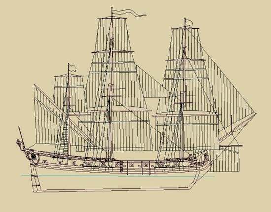 Design of the Model Design of the Queen Anne's Revenge