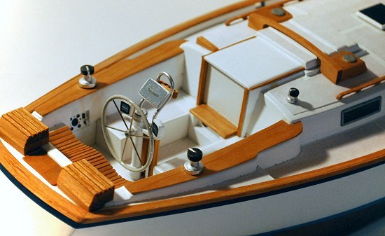 Helm of sailboat model