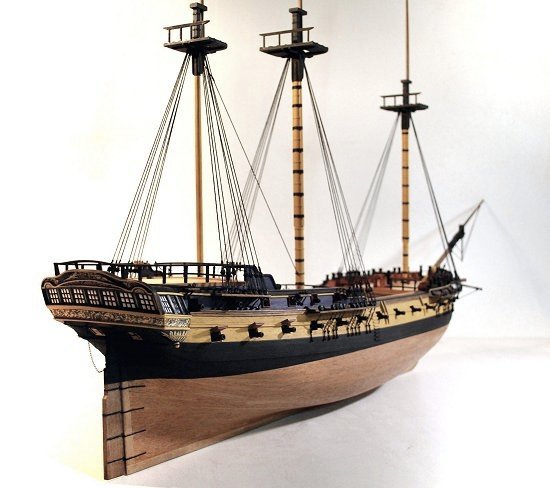 Image of the masts of a scale model