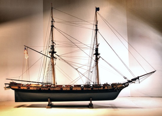 Starboard view of model