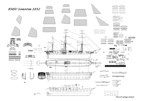Image of steam frigate design for HMSV Simoom