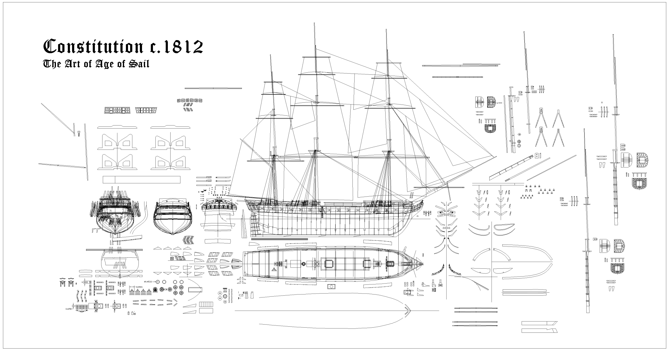 drawing of a frigate